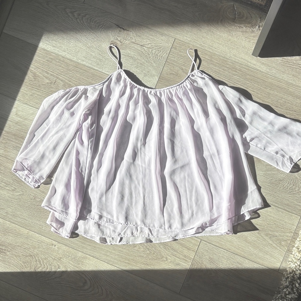 Elegant Lavender Off-Shoulder Blouse